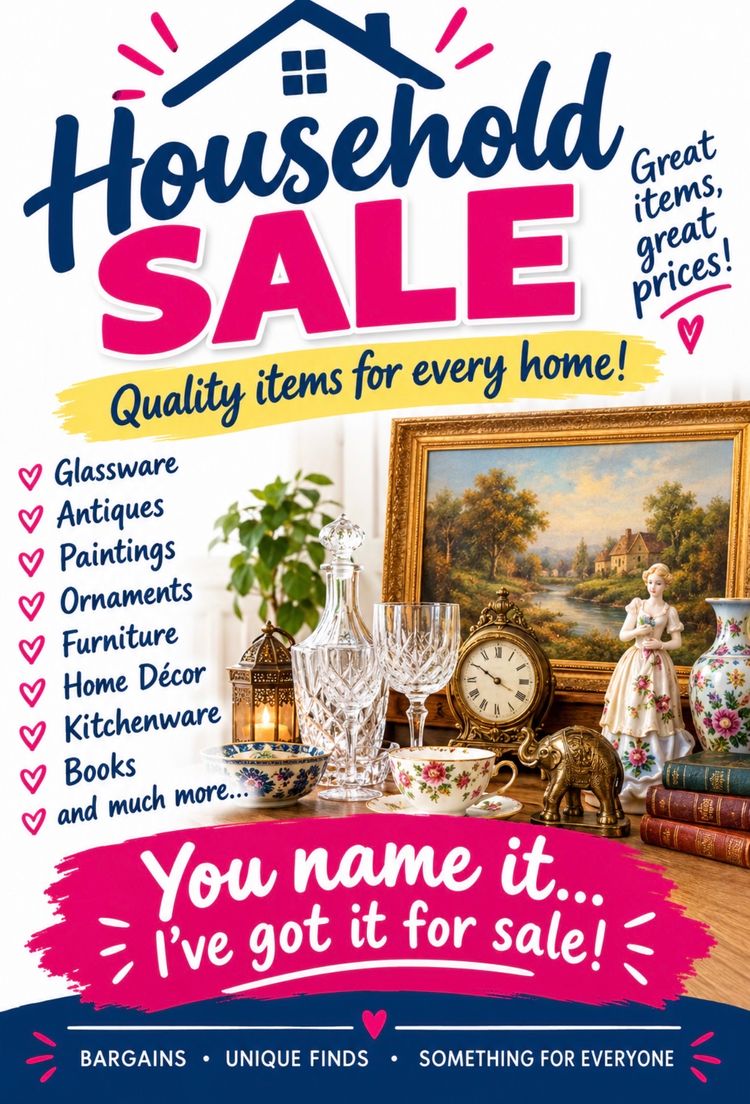 Aukcja na żywo: lots of house hold items antiques pictures, glassware pottery, you name it I’ve got it od gazzaaa22