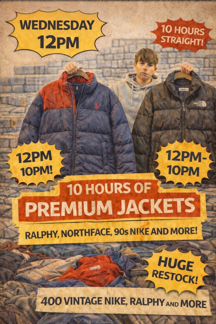Live Menswear auction: 10 HOURS OF PREMIUM JACKETS | 12PM - 10PM | RALPHY, NORTHFACE, 90S NIKE AND MORE!  by resellersrealmws