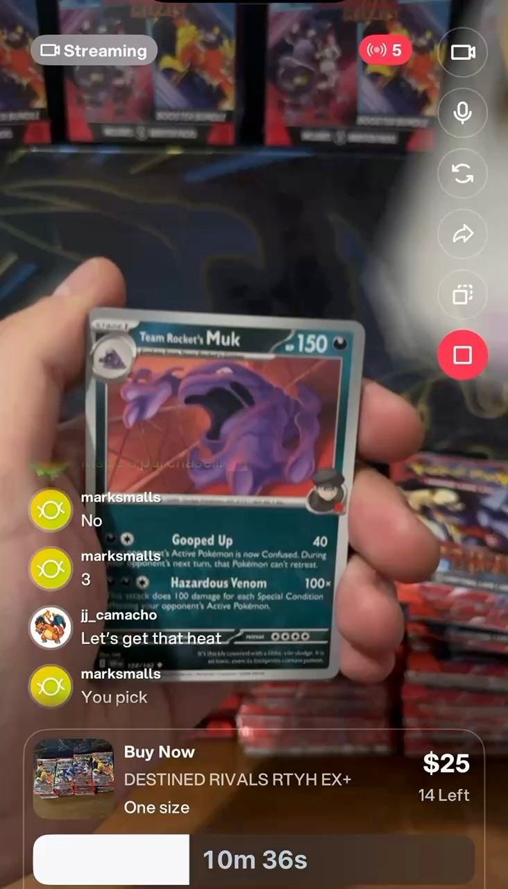 Live Trading Cards auction: #1 U.S. Stream 🔥Destined Rivals RTYH🔥 Lets Rip Some Heat 🔥 by nocapcollects