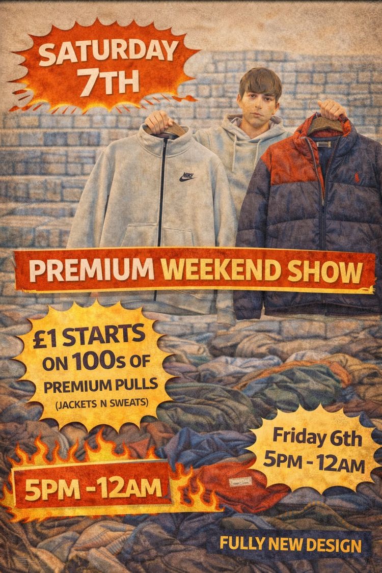 Live auction: PREMIUM WEEKEND SHOW | £1 STARTS ON 100s OF PREMIUM PULLS (JACKETS N SWEATS)   by resellersrealmws