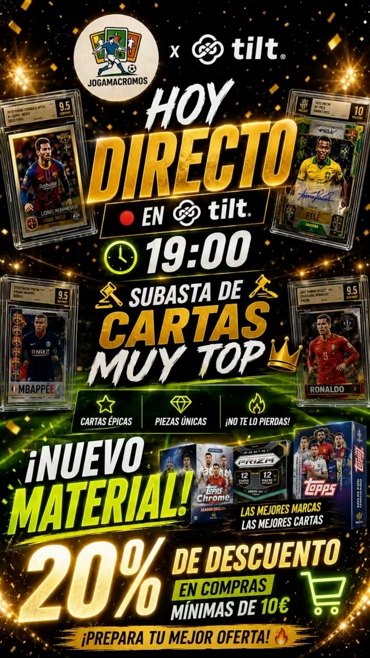 Live Trading Cards auction: 🚨 20% de descuento 🚨 by jogamacromos
