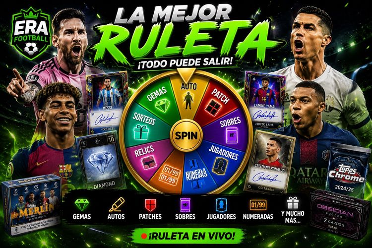 Aukcja na żywo: RULETA MUY TOP SOLO 4-€ MUCHOS AUTOS od erafootball