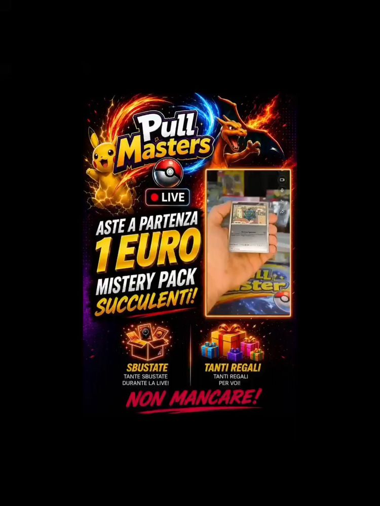 Live Trading Cards auction: 🔥Poche Mistery,Aste Partenza 1€, Regali Sbustate E Tantissime Novità 🚨 by pullmasters