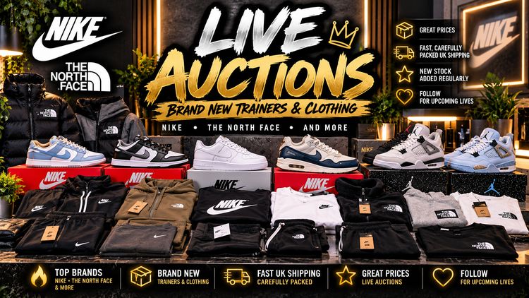 Live auction: BRAND NEW NIKE & NORTH FACE, TRAINERS + CLOTHING by bluestone42