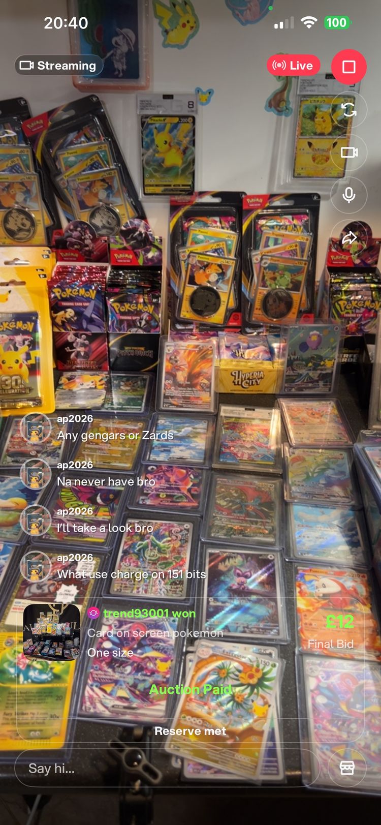 Subasta en directo: POKEMON SINGLES & RIP N SHIP por callumrips_tcg